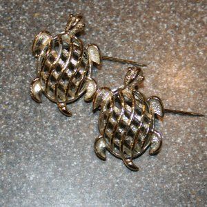 Vintage/Antique Pair of Turtle Pins Brooches
